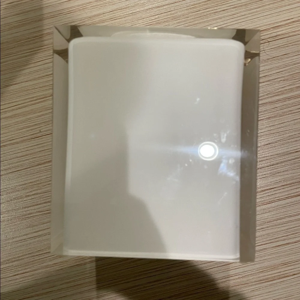 Jonathan Adler Frosted Lucite Trash Can and Tissue Cover Bath Set